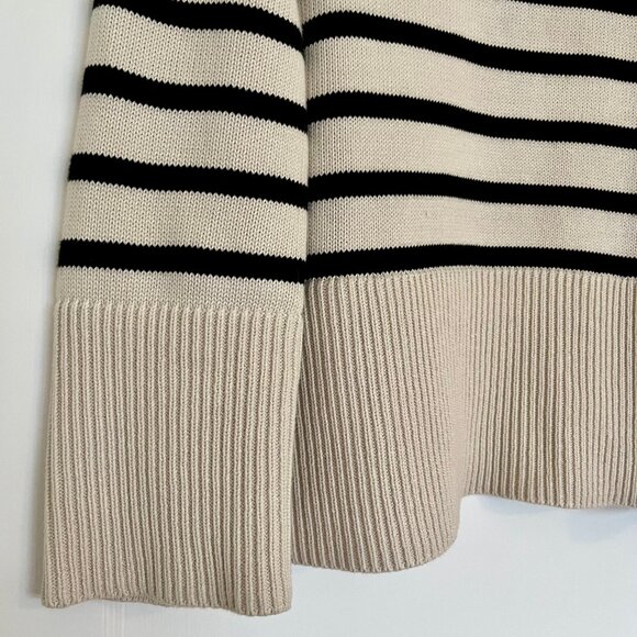 GAP Striped Crewneck Split-hem Cotton Sweater | Size XS - Picture 4 of 9